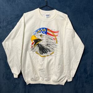 Gildan Activewear  ULTRA COTTON  Bald Eagle & American Flag design Hoodie Size L